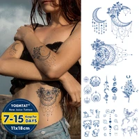 semi permanent waterproof temporary tattoo stickers peony moon henna totem lasting ink tatto women body art herbal fake tattoos