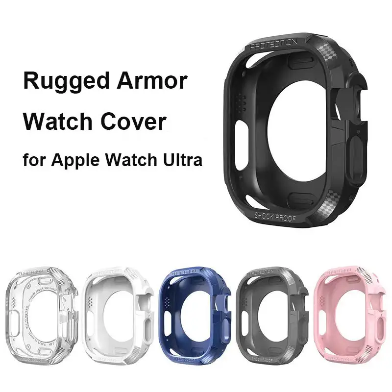 Чехол для apple watch Ultra Band 49 мм Защитный Мягкий Силиконовый ТПУ чехол iWatch Series