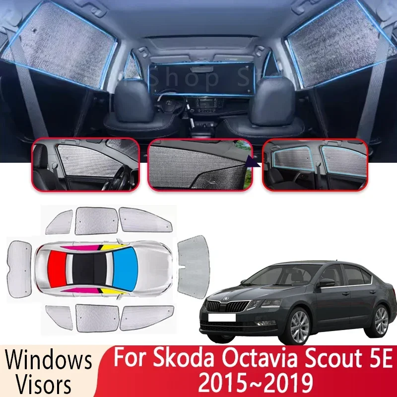 Солнцезащитный козырек для Skoda Octavia Scout 5E 2015 ~ 2019 2016 2017