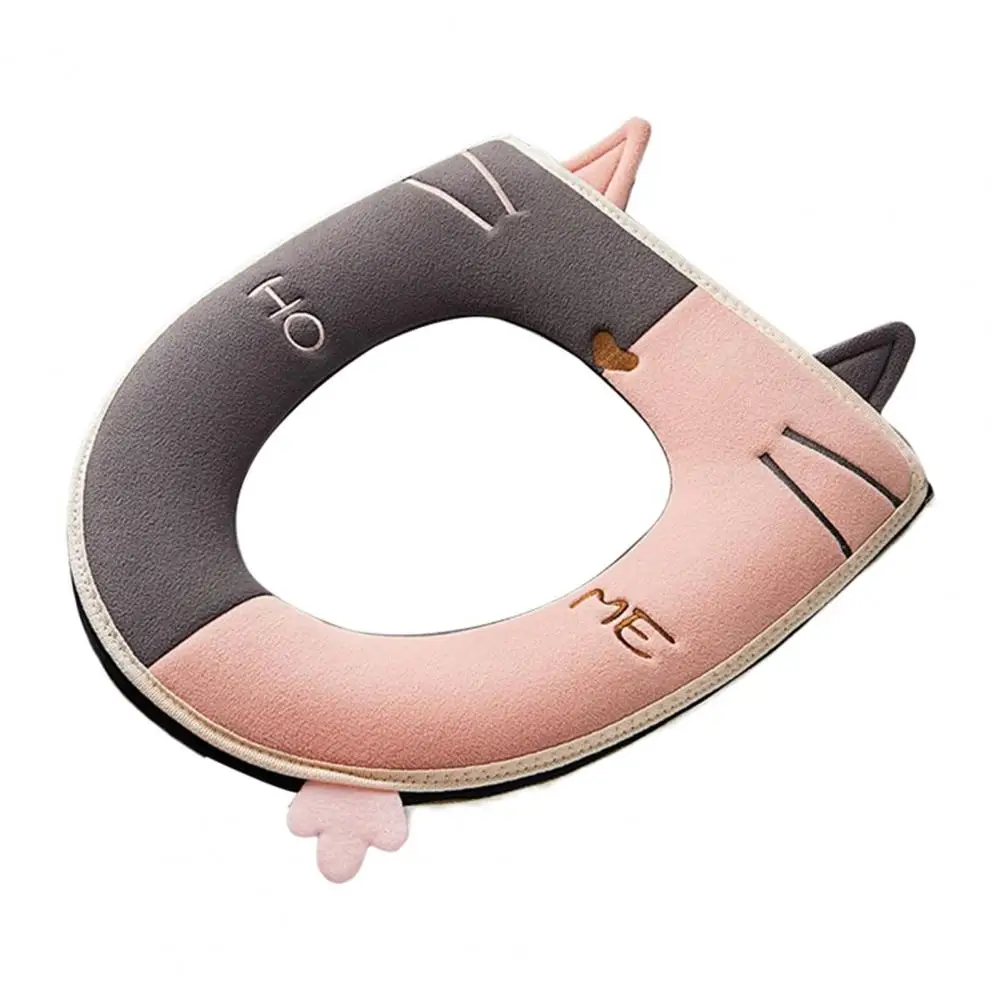 

Toilet Seat Cover Exquisite Reusable Good Flexibility Embroidery Cat Toilet Seat Cover Lid Cover Pad Toilet Seat Cushion