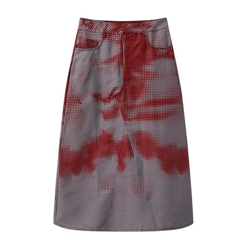 

2023 элегантная длинная юбка с цветочным принтом, женские пикантные Юбки миди с высокой талией и разрезом, офисные женские Облегающие юбки-трапеции, повседневная мода