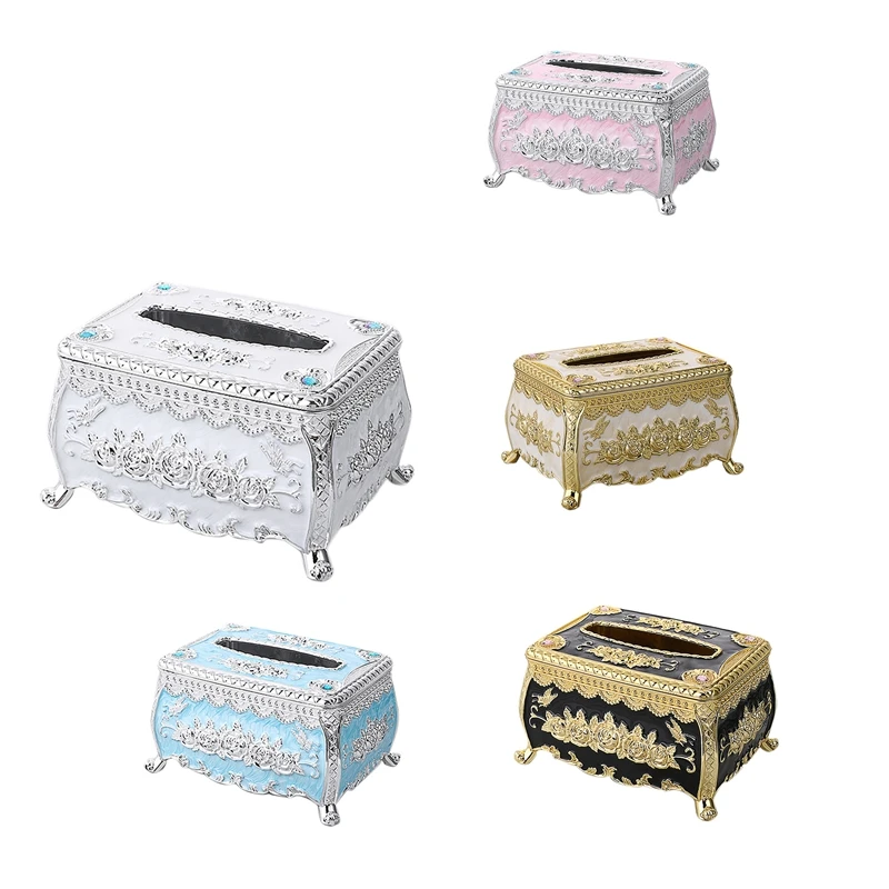 

Creative Modern European Ornate Tissue Box Cover, Luxury Noble Paper Facial Tissue Napkin Holder For Bedroom Office