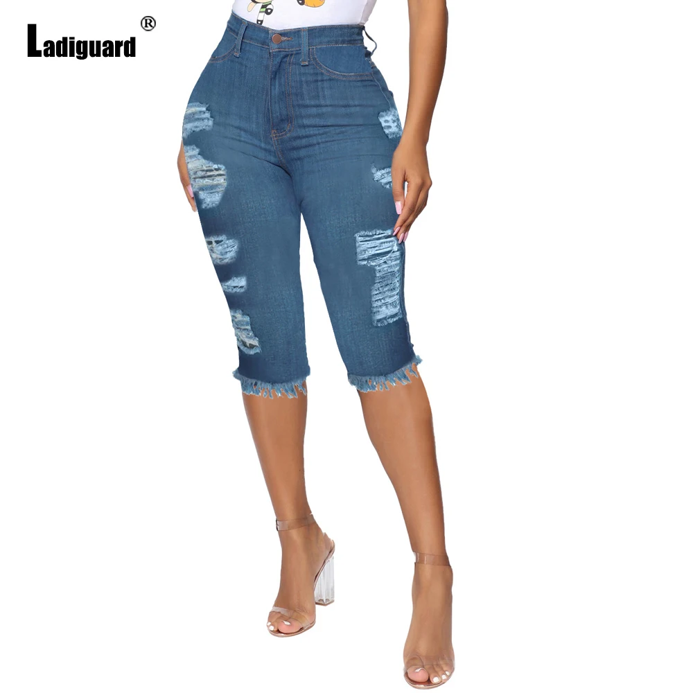 Sexy Hole Ripped Denim Shorts High Cut Women Half Pants Vintage Shredded Short Jeans Summer Casual Hotpants Vaqueros Mujer 2022