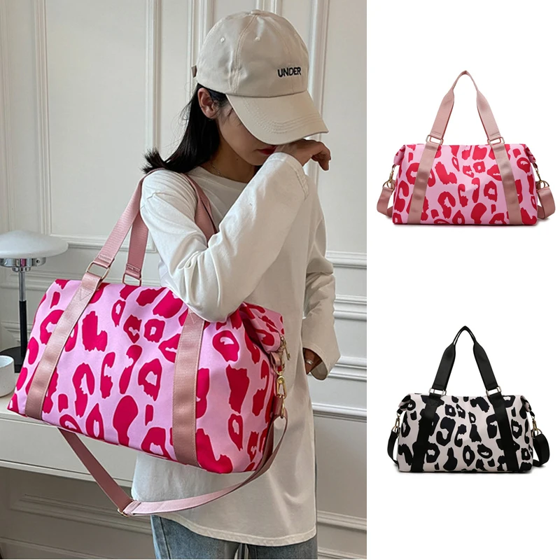 Cow Pattern Gym Fitness Bag Women'S Travel Luggage Female Handbag Dry Wet Duffle Weekender Outdoor Sports Shoulder Tote Bag