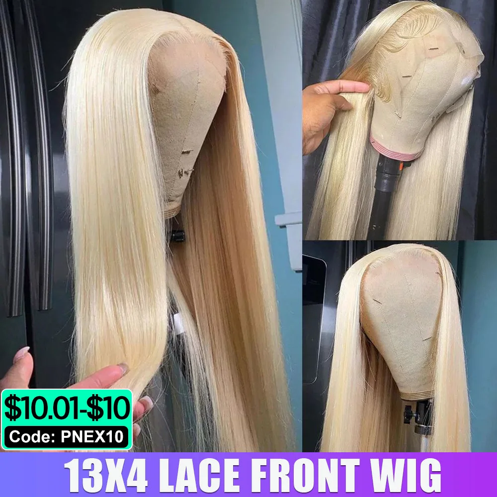 13x4 Blonde Lace Front Wig Human Hair 613 Lace Frontal Wig Remy Brazilian Straight Colored Human Hair Wigs For Women Pre Plucked