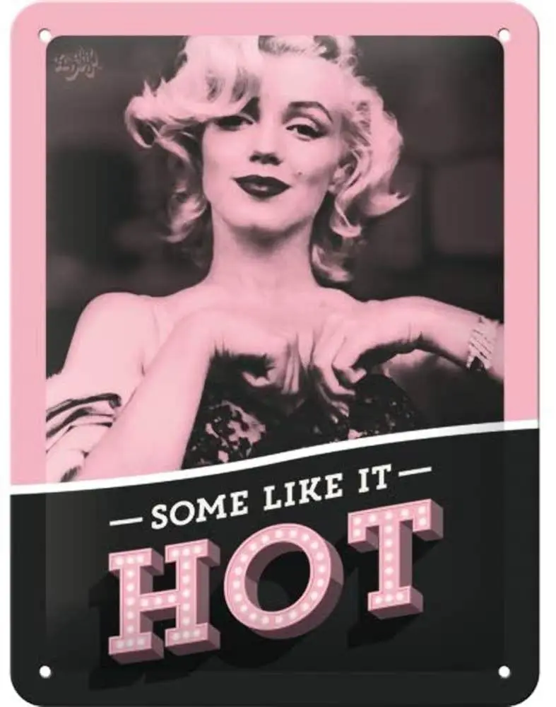 Retro Tin Sign – Marilyn Some Like It Hot Gift idea for Movie Fans 15 x 20 cm Vintage Design Wall Decoration |