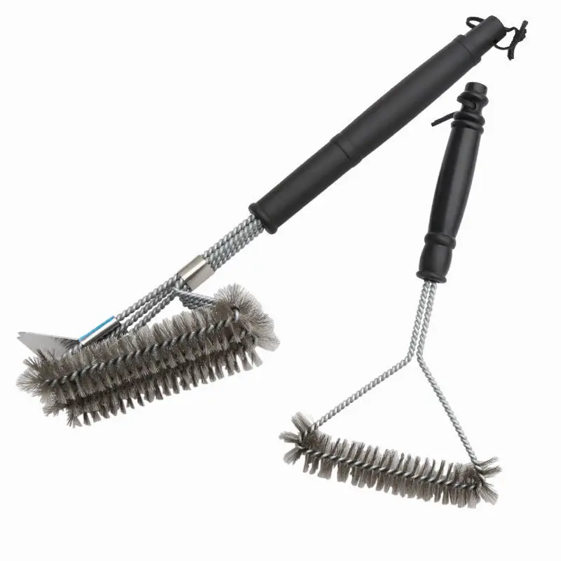 

Stainless steel barbecue grill cleaning brush stainless steel tool wire brush household outdoor camping barbecue net cleaning