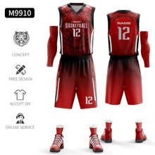 2023 Summer Print Men's Basketball Uniforms Suits Personalized Custom Youth Team Club Basketball Jersey Set Plus Size Outfit