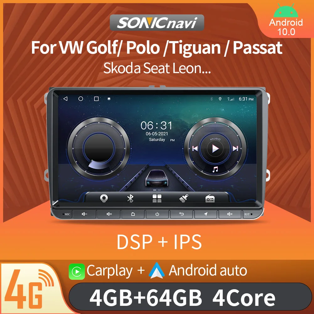 

2din Android для Volkswagen VW Polo Jetta Skoda Octavia 2 Golf 5 7 Touran Автомагнитола мультимедийный плеер GPS-навигация