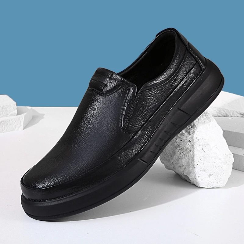 

Туфли мужские из натуральной кожи, роскошные брендовые Мокасины, без застежки, дышащие, Повседневная Уличная обувь для вождения, черные, 2022