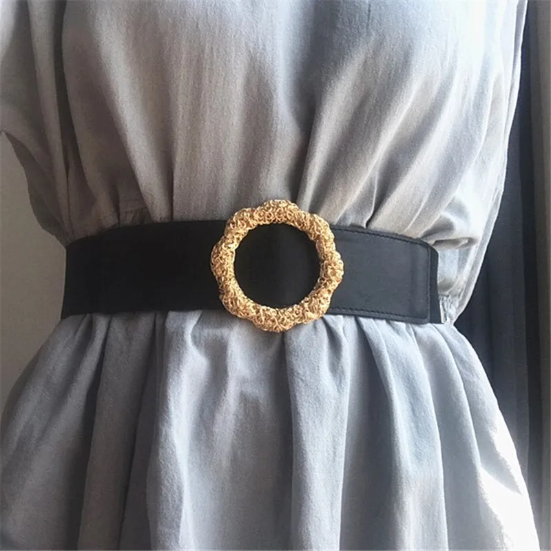 

Elastic wide leather Belts for women stretch cummerbund strap ladies female luxury designer corset waistband ceinture