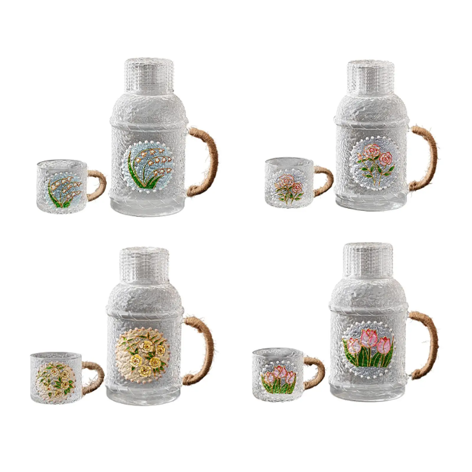 Glass Pitcher Juice Container 2L Iced Tea for Lemonade Milk
