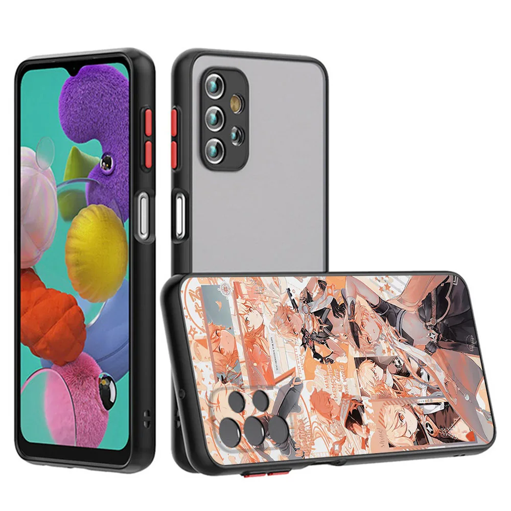 Чехлы для Redmi 9 9a 9c 10c 10a Note 7 8 10 9s 10s t Xiaomi 9T 10T Pro Genshin Impact Anime Frosted Translucent Funda Чехол