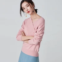 cekcya korean pullover for women sexy slim fit elegant knit ladies sweater solid long sleeves tops female elasticity t shirt