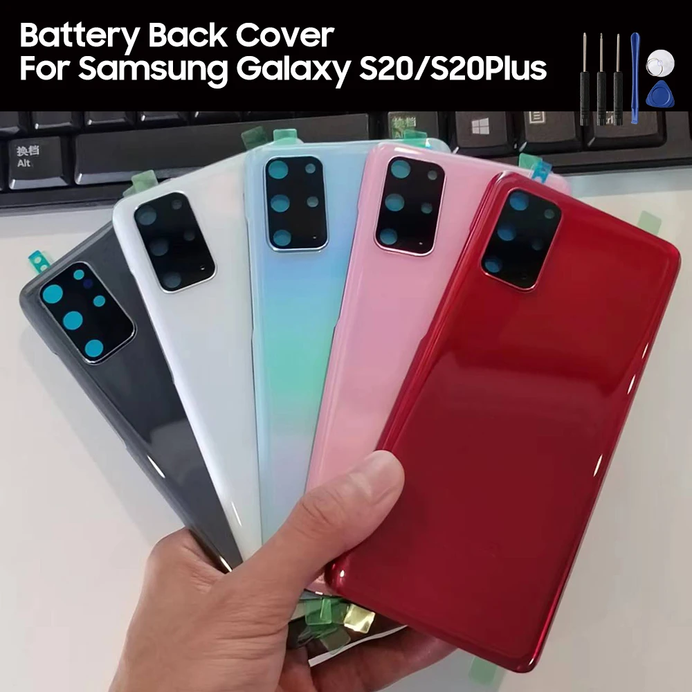 

Phone Rear Battery Door For Samsung Galaxy S20 S20Plus 5G S20+ Housing Back Cover Cases Glass Backshell With Tools