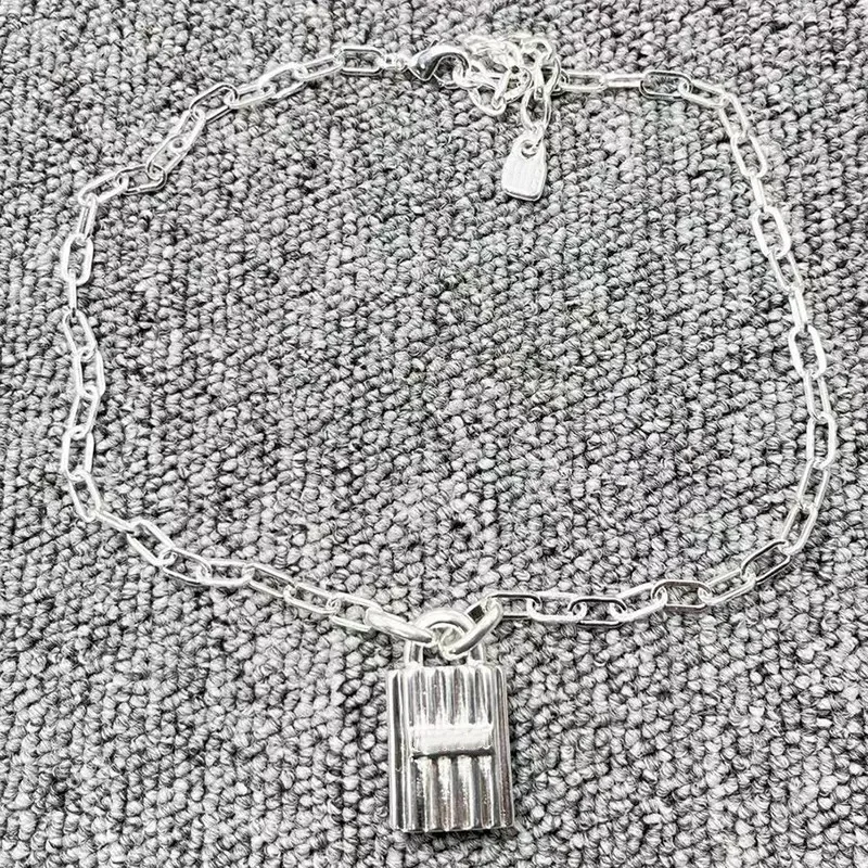 

2023 новое оригинальное модное Гальваническое ожерелье из серебра 925 пробы высокого качества с изысканным замком праздничные украшения подарок на день Святого Валентина