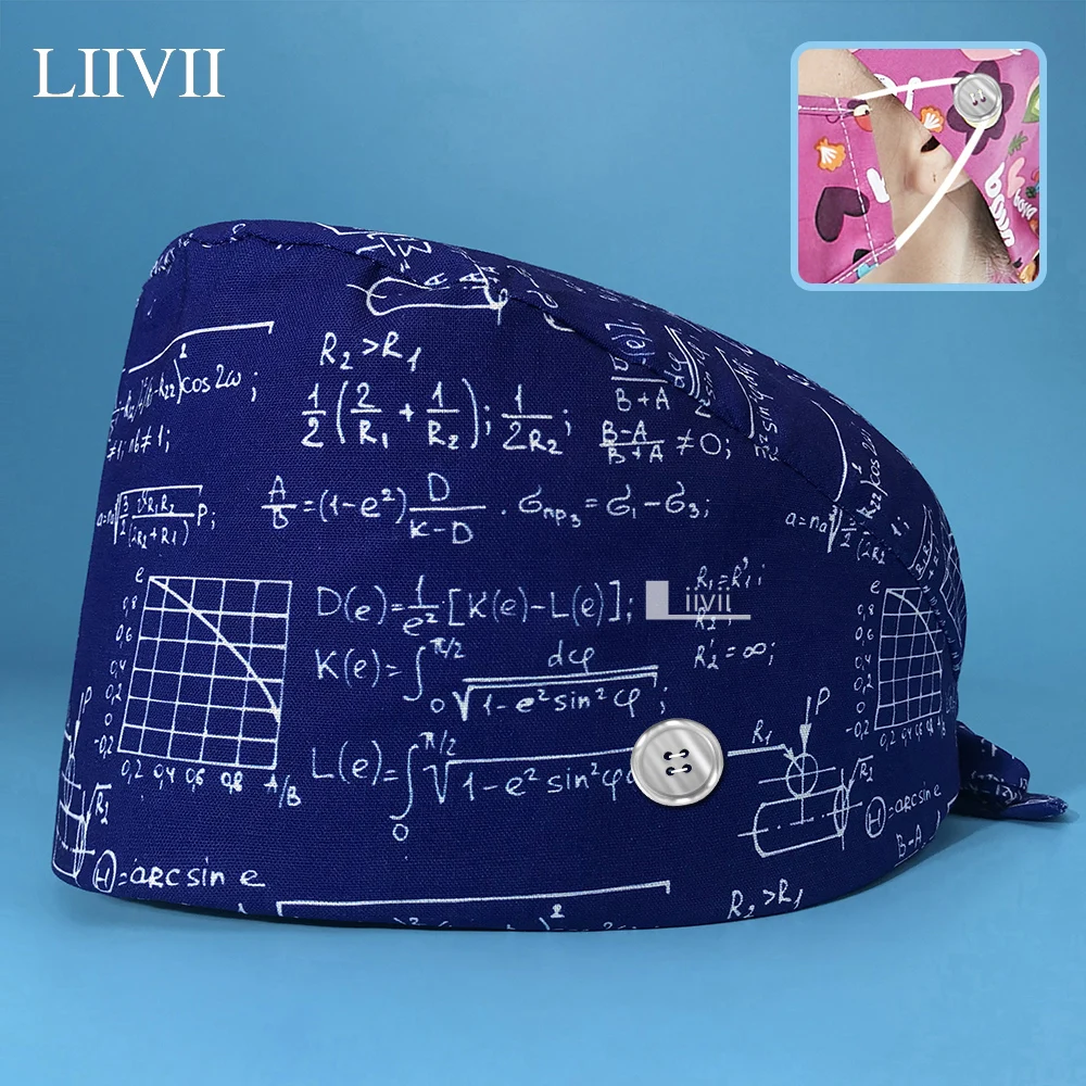 

Cartoon Printed Surgical Nursing Cap for Women Scrub Cap Pharmacy Medical Work Hat Dentistry Scrub Hat Pet Grooming Surgeon Caps