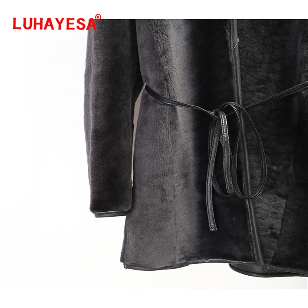 Женская одежда из овечьей овчины с турецкой мериносом 2024 тонкая женская