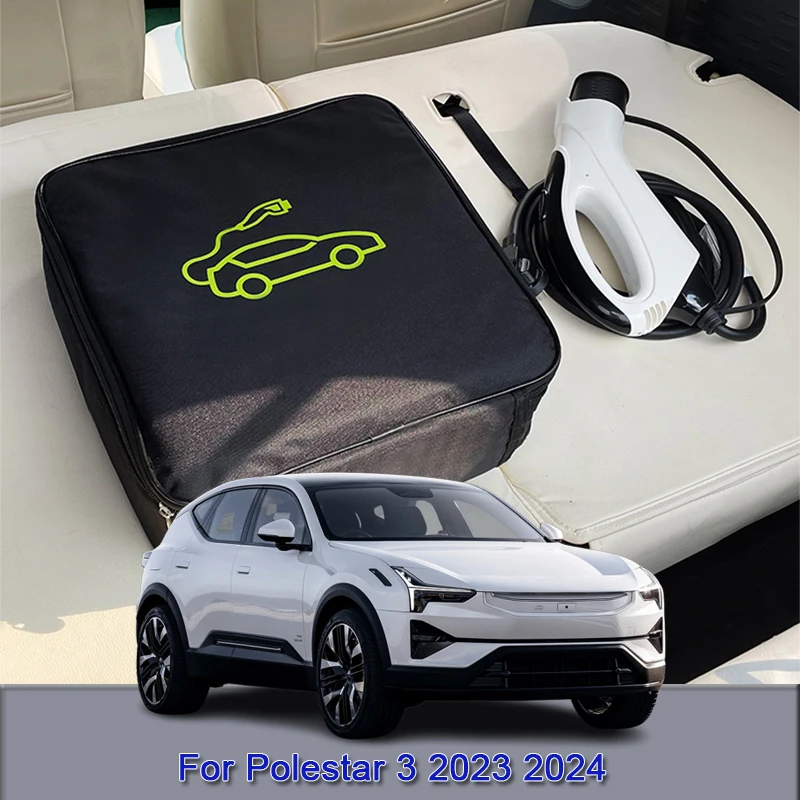 

EV Car Charging Cable Storage Carry Bag Charger Plugs Sockets Waterproof Fire Retardant Auto Acccessory For Polestar 3 2023 2024