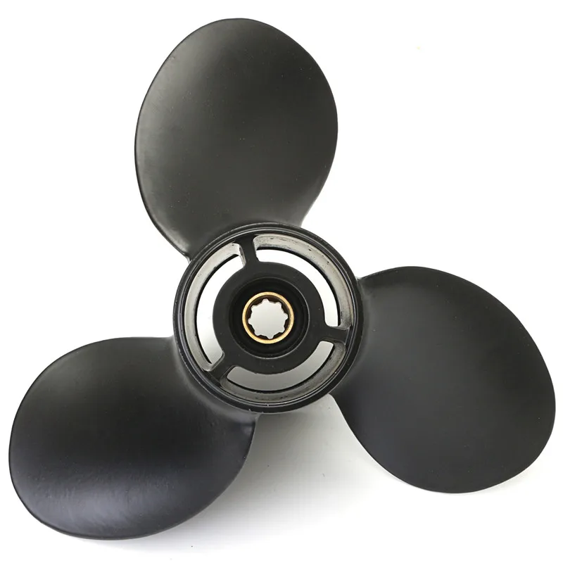 

Black Outboard Propeller Aluminium alloy 3 Blades 8 Spline Tooth Fast Hole Shot Perform Well For Mercury 6-15HP 48-828156A12