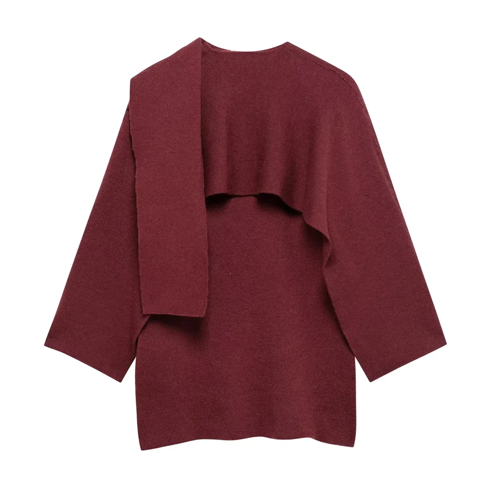 RARA осень/зима 2023 женский шарф в ленивом стиле накидка короткое вязаное пальто с