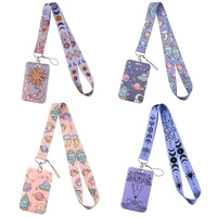 triple moon vintage sun and moon lanyards for key id card gym cell phone strap usb badge holder rope pendant key chain