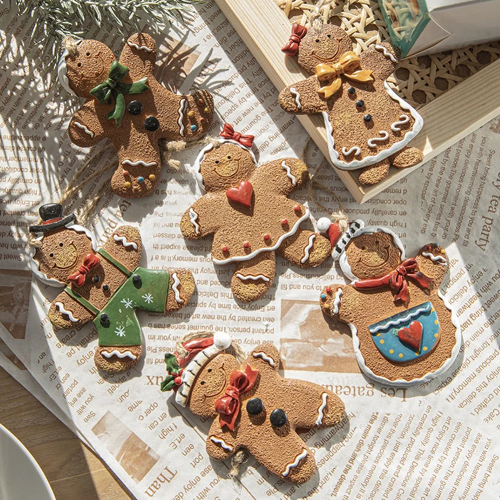 Christmas Gingerbread Man Decorations for Home Ornaments Chrismas Tree Pendant Decoration Navidad New Year Noel Decor