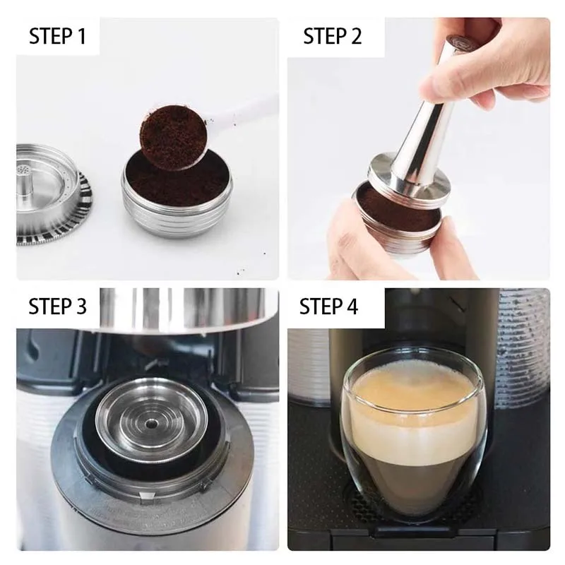 Promotion! Reusable Coffee Filter Pod Stainless Steel Refillable Capsules Compatible Vertuo Capsule For Nespresso |