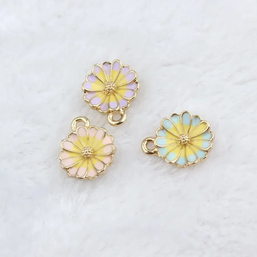 10 шт. Ono хризантемы Эмаль Фиолетовый Розовый фотоподвески 13*16 мм для DIY ожерелье