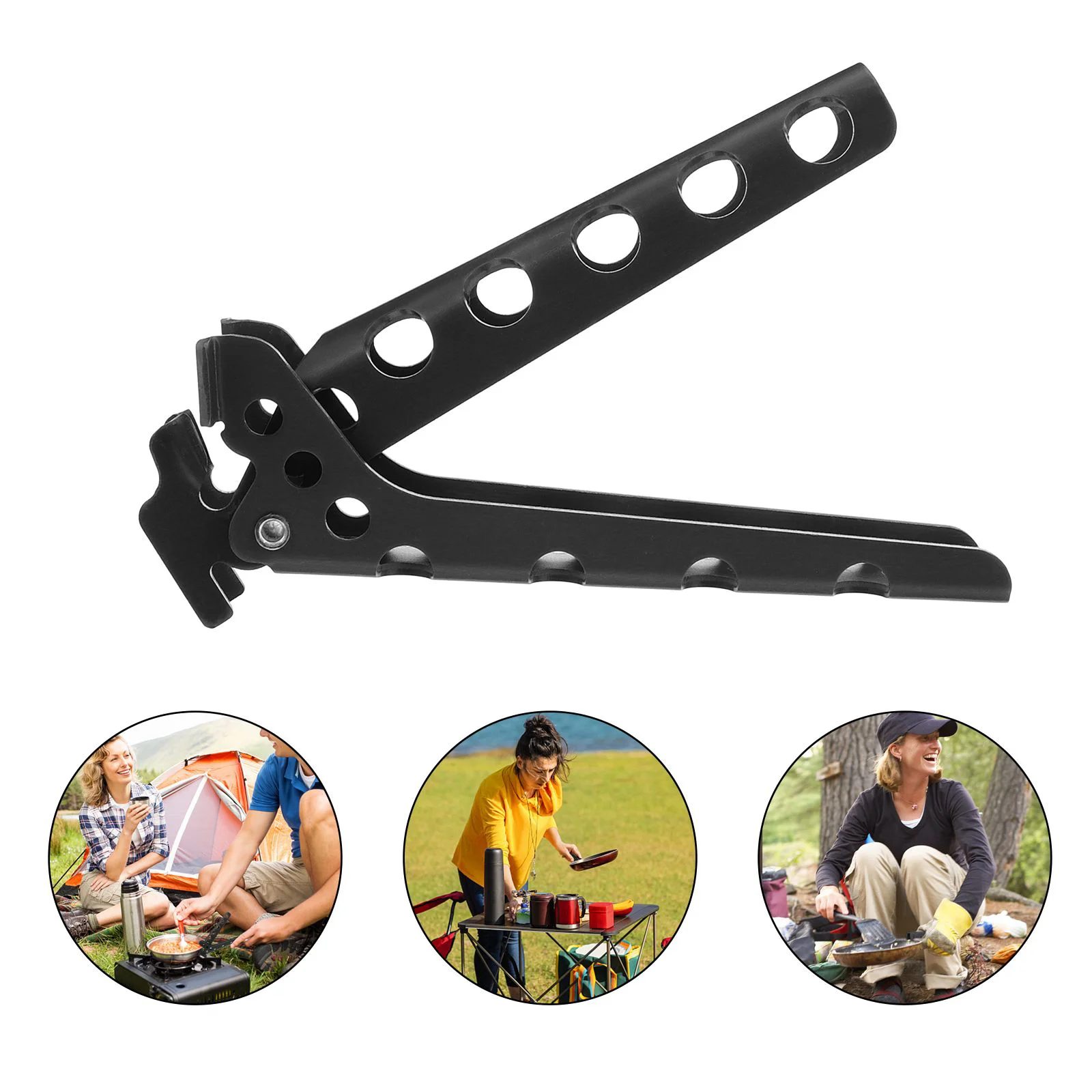 

Pot Holder Handle Gripper Pan Clamp Cookware Metal Hot Camping Handler Steel Dish Tongs Antibowl Plate Lifter Outdoor Stainless