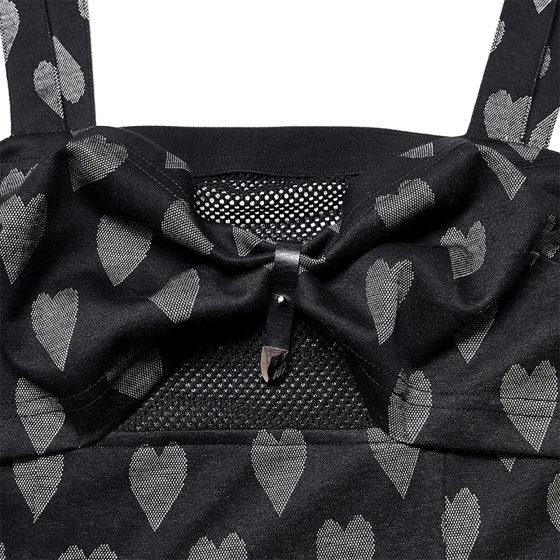 Панк Рейв Женское Сексуальное Платье на Каркасе с Перекрестными Бретелями Влюбленной Девушки Мини.