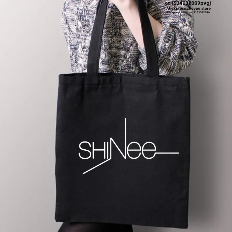 Kpop Merch мир Shinee члены Jonghyun Shinee сумка для покупок Холщовая Сумка для покупок многоразовая сумка для покупок холщовая