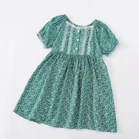 2022 new summer floral dress lace decoration kid clothes girl children dress baby one piece dress girl clothes