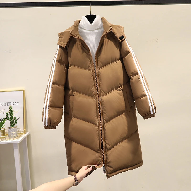 Winter cotton padded jacket: 2022 new down cotton padded jacket, women's medium and long design sense, small and popular cotton