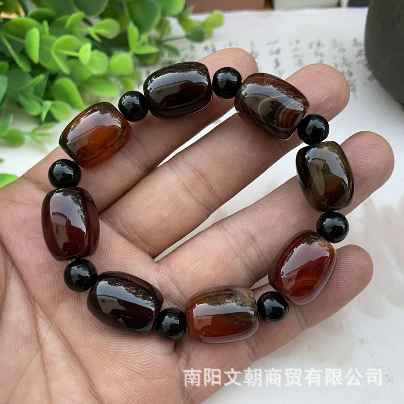 Черный Браслет-ведро из бисера и агата для мужчин Taobao Live Источник: 10 юаней режим