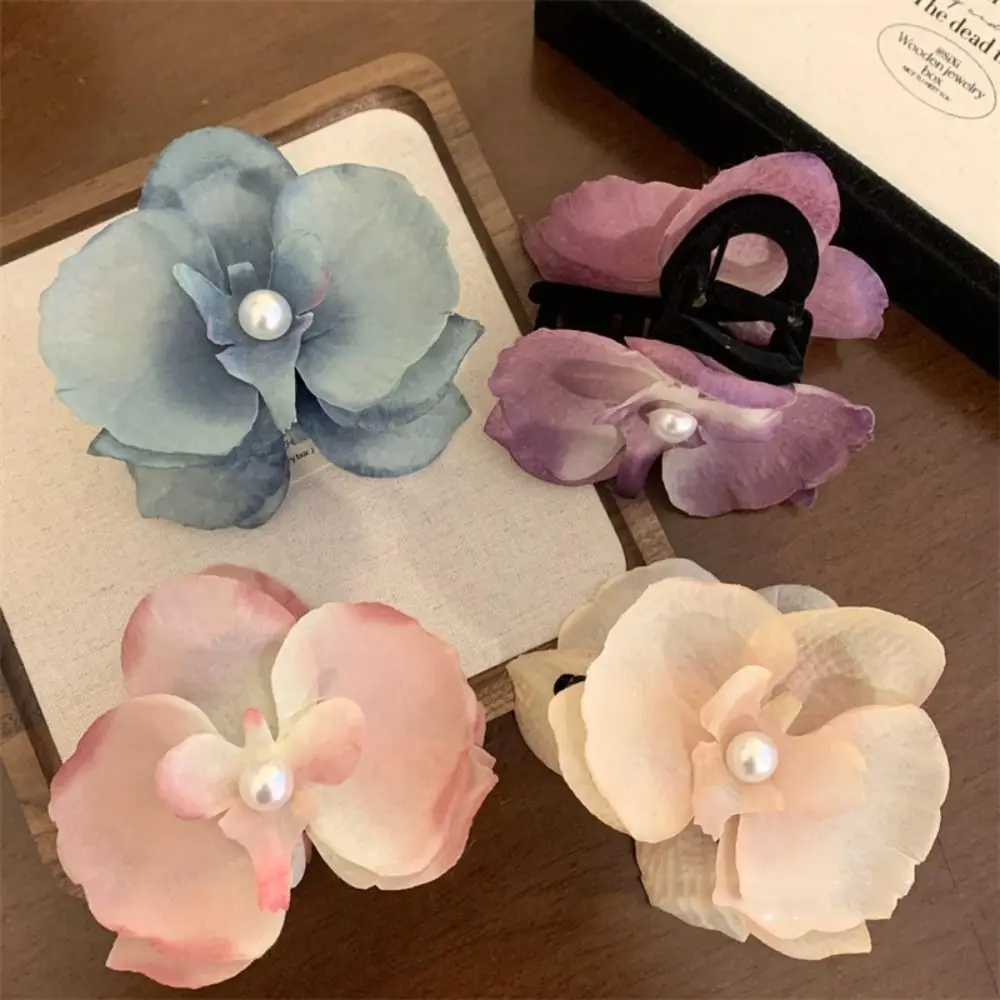 Розовый цветок орхидеи коготь для волос аксессуары украшение большой зажим в