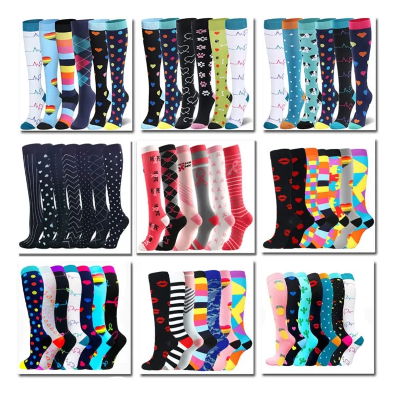 Купи Cycling City Cycling Compression Socks Mixed Color Magic Socks Combination Compression Socks 4 Pair Multicolor Compression Socks за 932 рублей в магазине AliExpress