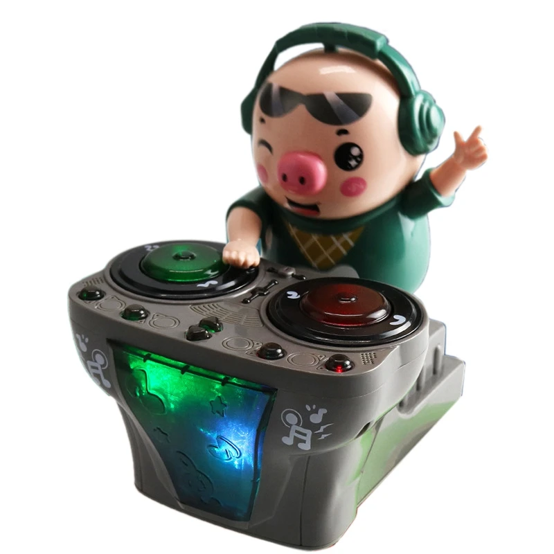 

Музыкальная Электрическая свинья DJ, музыкальная танцевальная Свинья с красочными мигающими огнями, электронная игрушка-робот, свинья, пода...