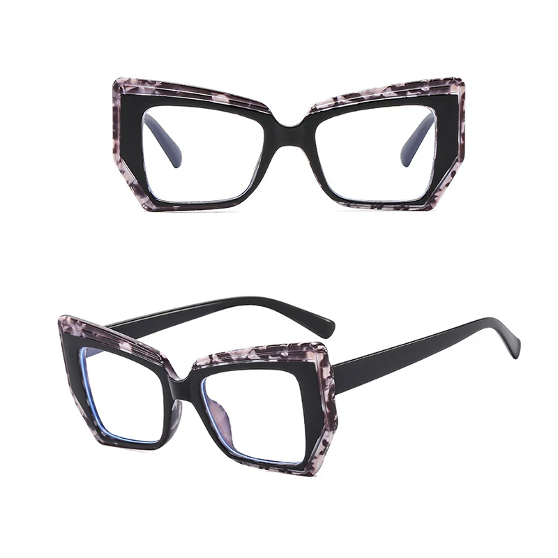 

Роскошные женские очки TR90 с плоскими линзами, многоугольные очки с бабочкой для женщин, очки с защитой от синего света, оптическая оправа