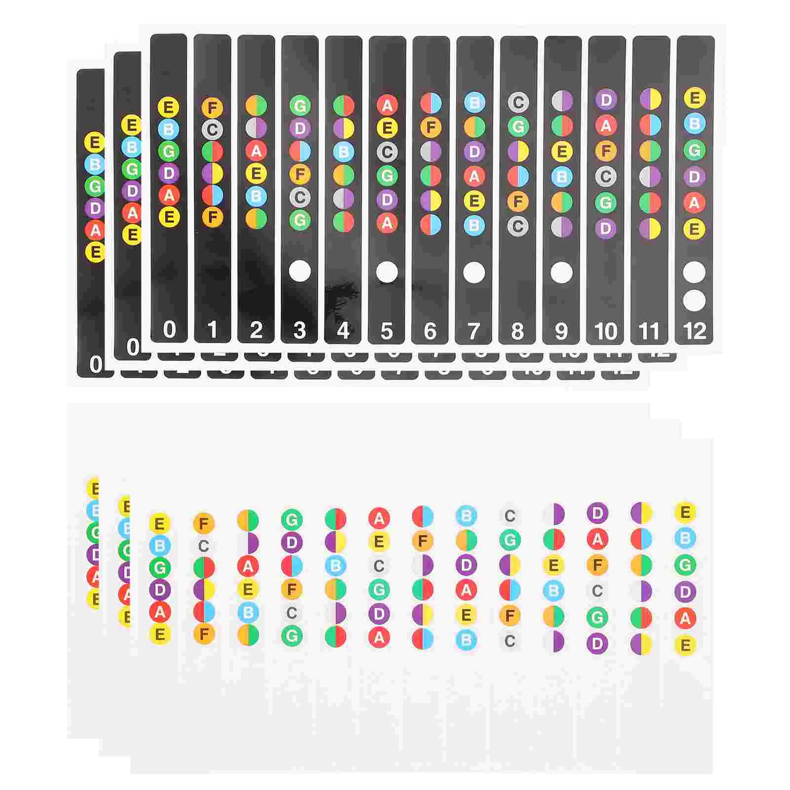 

6 Pcs Guitar Fretboard Sticky Signs Guitar Fingerboard Stickers Labels (Assorted Color)
