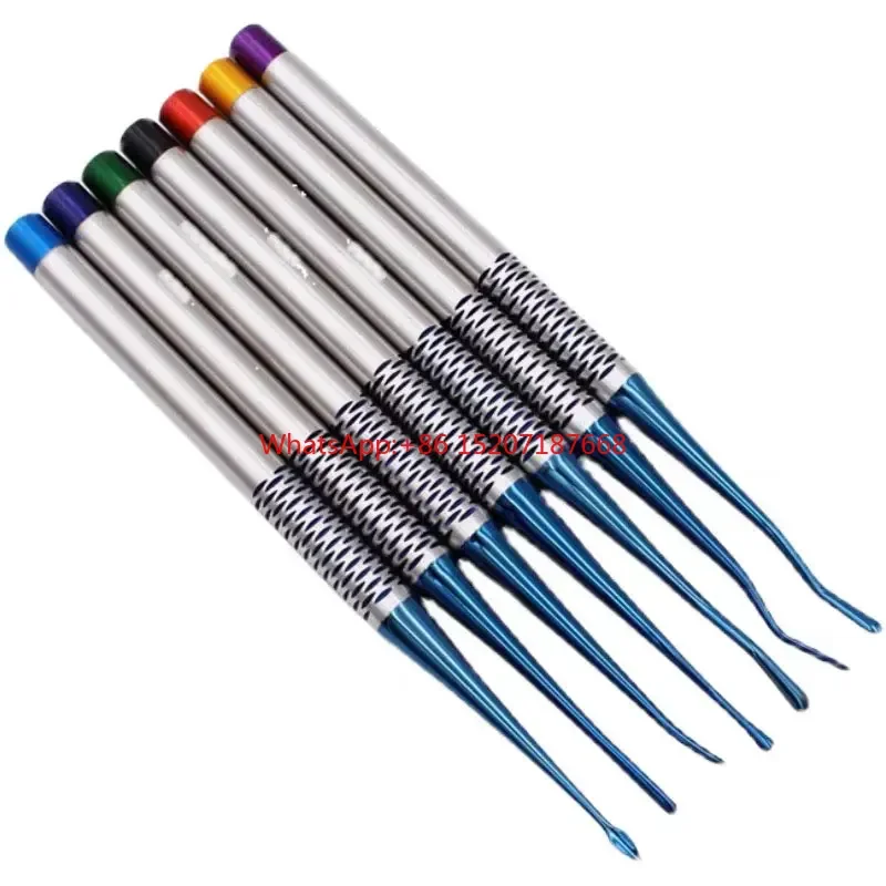 7 шт. набор инструментов для стоматологии с титановым покрытием синий роскошный