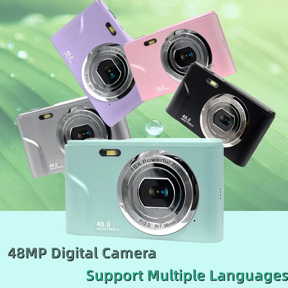 Mini Digital Camera 16x Zoom Student Home Cameras 48MP Ccd Video Record 1080P HD Screen Micro Single Gift Universal Photography