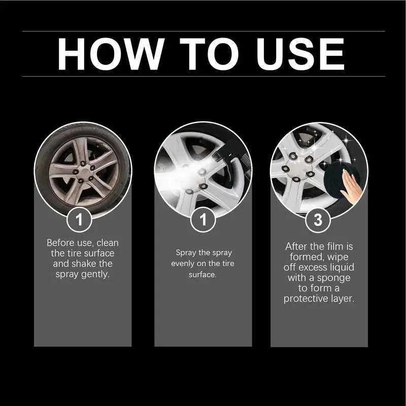 Очиститель покрытия шин Реставрационный спрей для заправки Защитные колеса