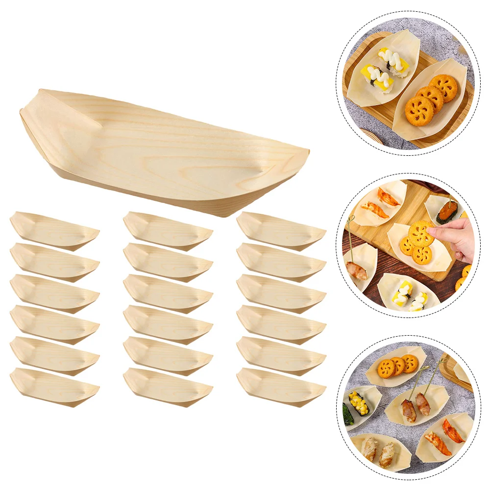 

200Pcs Multi-function Compact Sushi Accessory Boat Sushi Plate Sushi Dish for Home Dinner