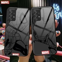 iron man spiderman tempered glass case phone for samsung galaxy a51 a71 a60 a70s a70 a80 a21s a41 a20e a50 a30s 5g a32 a40s a20s
