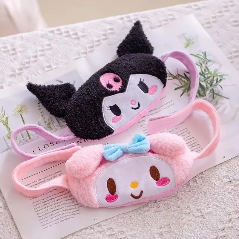 

My Melody Plush Eyeshade Anime Kuromi Cartoon Cinnamoroll Kawaii Eye Patch Animal Sleeping Mask Eye Cover Travel Rest Blindfold