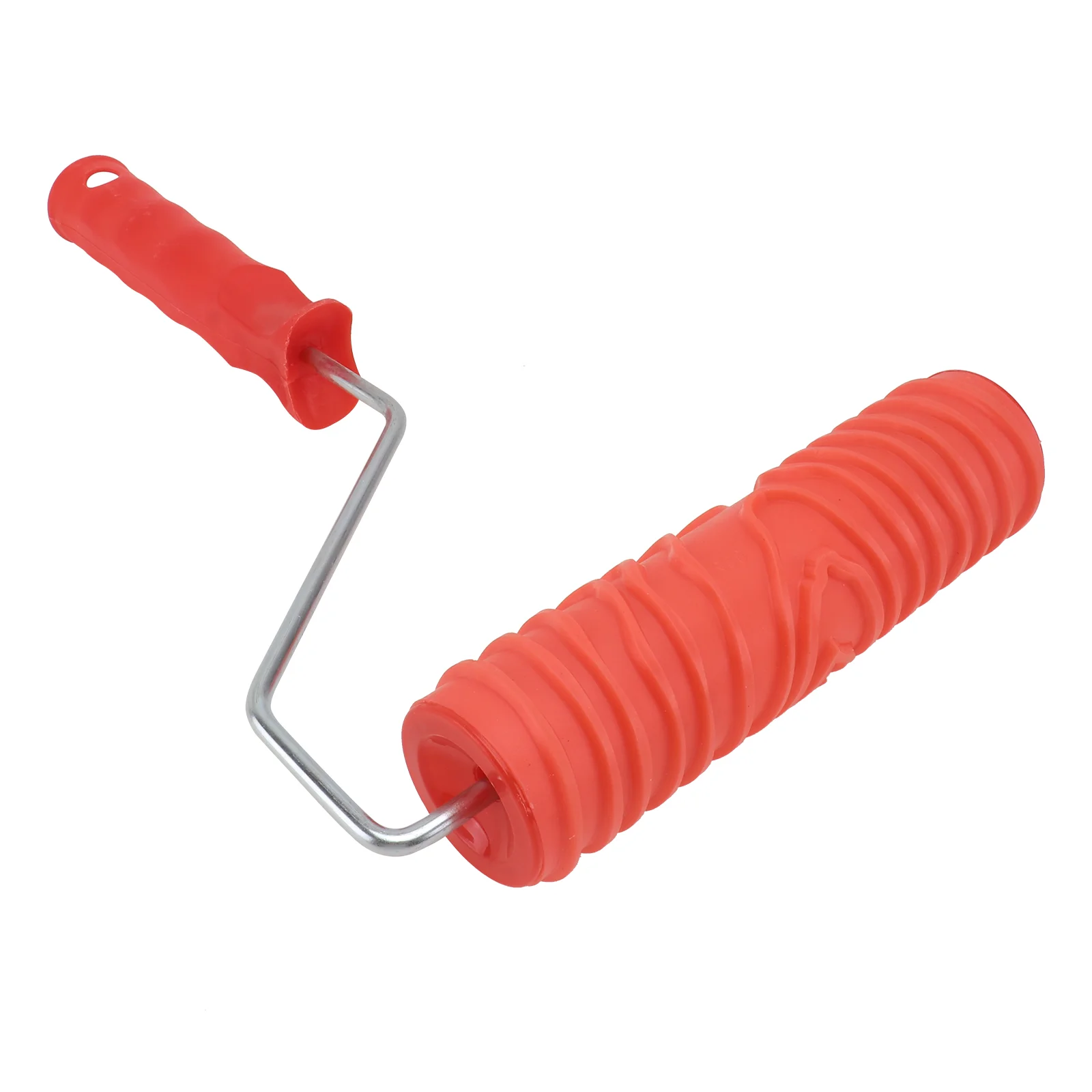 

7 Inch Wood Graining Roller Household Wall Red Roller with Handle DIY Rubber Empaistic Wood Grain Tool for Home Shop