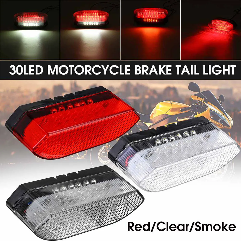 30LED Universal Motorcycle Bike Rear Tail Stop Red Light Brake Light For Dirt Bike ATV Taillight Rear Lamp