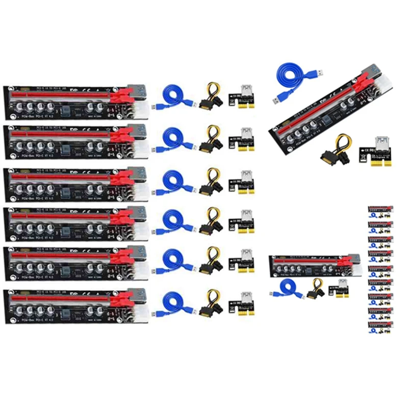 

PCI-E Райзер-карта PCI-E X1 к X16 USB3.0 6PIN GPU карта адаптера удлинителя для B250B B250C B75 BTC Майнер
