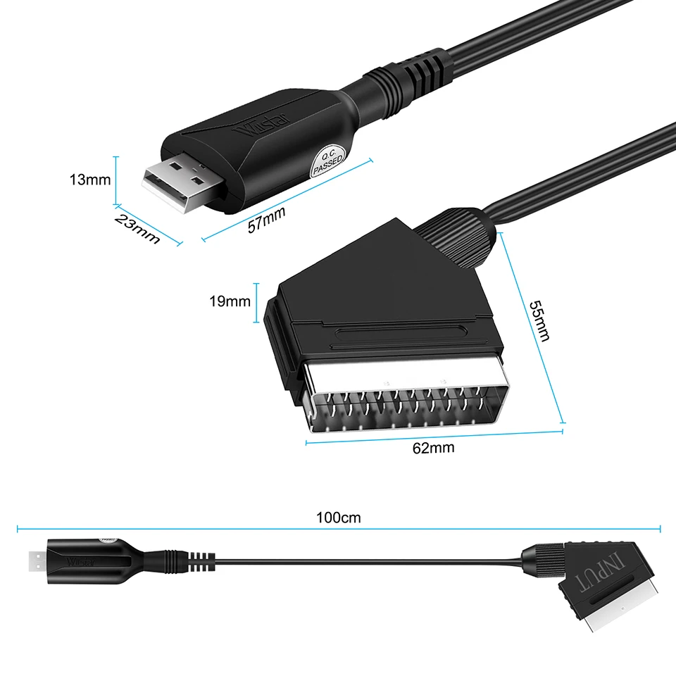 Фото Переходник для USB 2,0, переходник для карты SCART на USB, адаптер VHS, DVD, DVR, SCART, видео на USB2.0, Кепка для аудио и видео №2